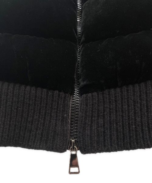 MONCLER（モンクレール）MONCLER (モンクレール) ニット切替ベロアダウンジャケット ブラック サイズ:Sの古着・服飾アイテム