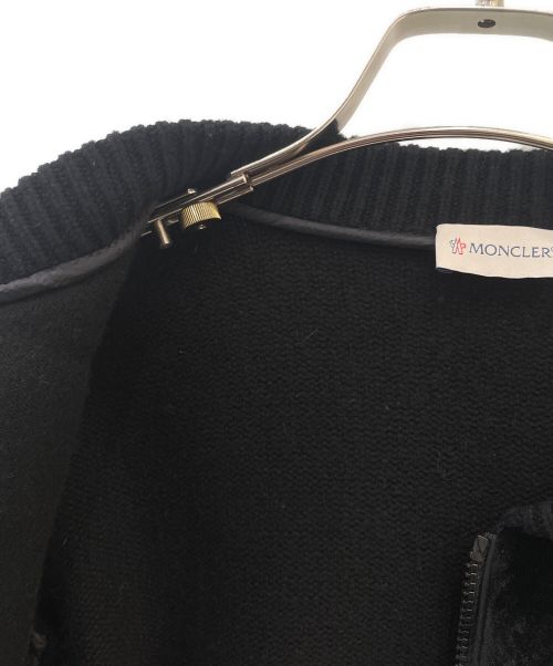 MONCLER（モンクレール）MONCLER (モンクレール) ニット切替ベロアダウンジャケット ブラック サイズ:Sの古着・服飾アイテム
