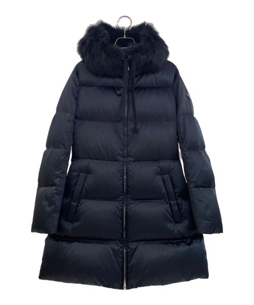 PRADA（プラダ）PRADA (プラダ) ロゴプレートダウンコート ネイビー サイズ:38の古着・服飾アイテム