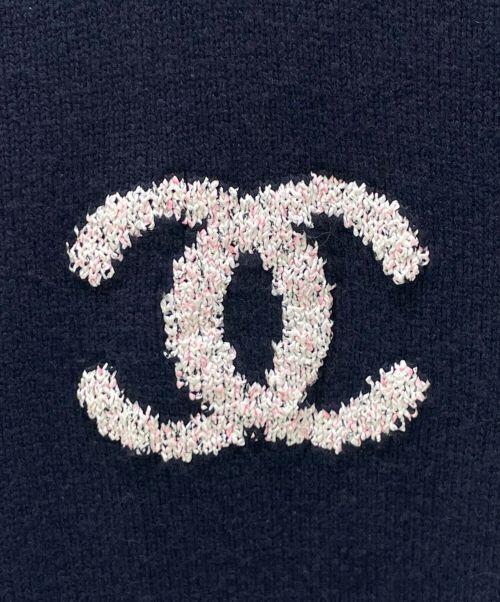CHANEL（シャネル）CHANEL (シャネル) ココマーク カシミヤ プルオーバーニット ネイビー サイズ:42の古着・服飾アイテム