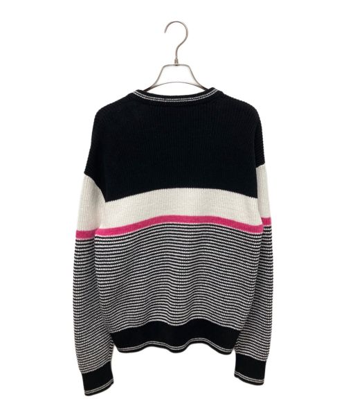 CHANEL（シャネル）CHANEL (シャネル) P73 ココマークボーダー アルパカウール ニットカーディガン ホワイト×ブラック サイズ:34の古着・服飾アイテム