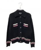 CHANELシャネル）の古着「P74 ココマーク ケーブル カシミヤニット カーディガン」｜ブラック×ピンク