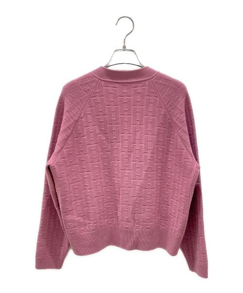 HERMES（エルメス）HERMES (エルメス) 《H》ロゴジャガードカーディガン ピンク サイズ:36の古着・服飾アイテム