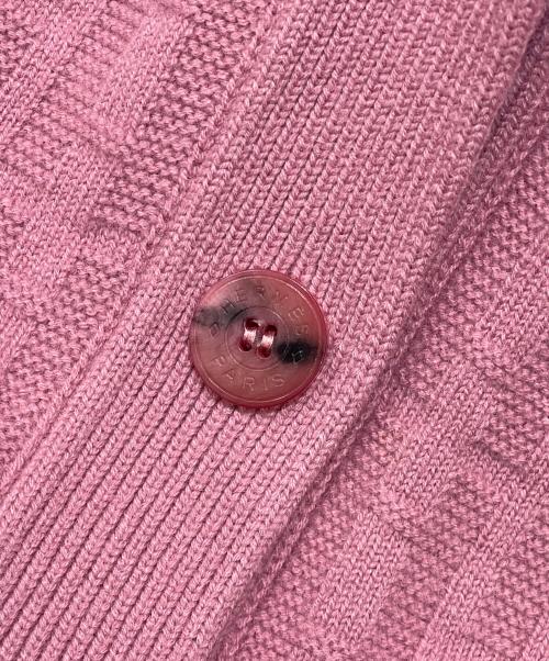 HERMES（エルメス）HERMES (エルメス) 《H》ロゴジャガードカーディガン ピンク サイズ:36の古着・服飾アイテム
