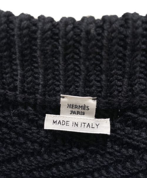 HERMES（エルメス）HERMES (エルメス) ローゲージニット ブラック サイズ:36の古着・服飾アイテム