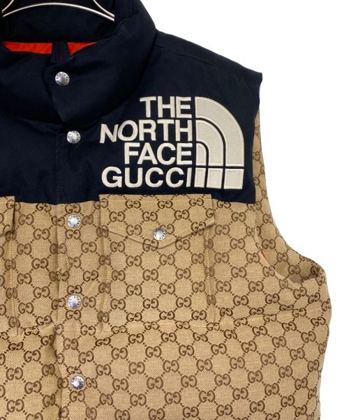 GUCCI（グッチ）GUCCI (グッチ) THE NORTH FACE (ザ ノース フェイス) GGダウンベスト ブラウン サイズ:Mの古着・服飾アイテム