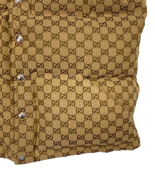 GUCCI（グッチ）GUCCI (グッチ) THE NORTH FACE (ザ ノース フェイス) GGダウンベスト ブラウン サイズ:Mの古着・服飾アイテム