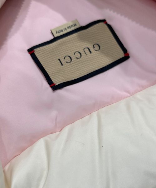 GUCCI（グッチ）GUCCI (グッチ) GGコットンキャンバス ダウンベスト ライトピンク サイズ:40の古着・服飾アイテム