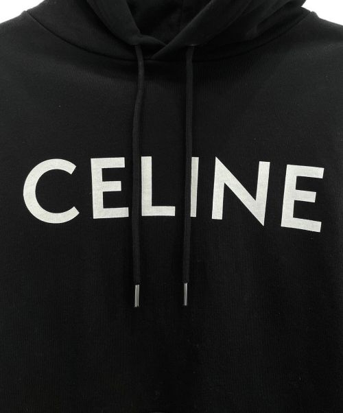 CELINE（セリーヌ）CELINE (セリーヌ) ルーズフーディ― ブラック サイズ:Mの古着・服飾アイテム