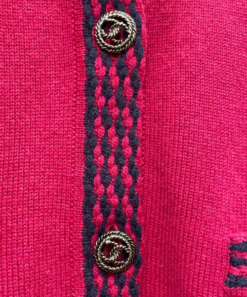 CHANEL（シャネル）CHANEL (シャネル) ココマーク ボタン カーディガン ショッキングピンク サイズ:38の古着・服飾アイテム