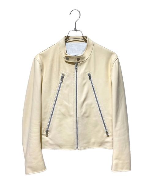 Maison Margiela（メゾンマルジェラ）Maison Margiela (メゾンマルジェラ) 八の字ライダースジャケット ベージュ サイズ:46の古着・服飾アイテム