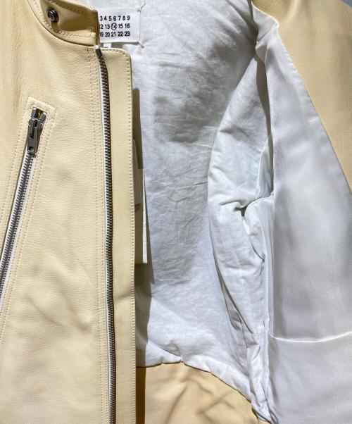 Maison Margiela（メゾンマルジェラ）Maison Margiela (メゾンマルジェラ) 八の字ライダースジャケット ベージュ サイズ:46の古着・服飾アイテム