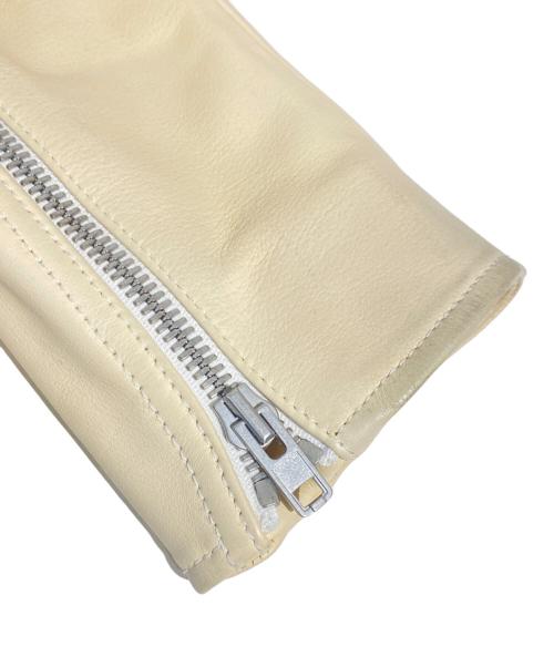 Maison Margiela（メゾンマルジェラ）Maison Margiela (メゾンマルジェラ) 八の字ライダースジャケット ベージュ サイズ:46の古着・服飾アイテム