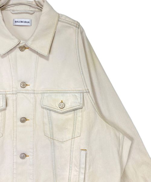 BALENCIAGA（バレンシアガ）BALENCIAGA (バレンシアガ) Bell Sleeve Aged Denim Jacket 'Cream' ベージュ サイズ:32の古着・服飾アイテム
