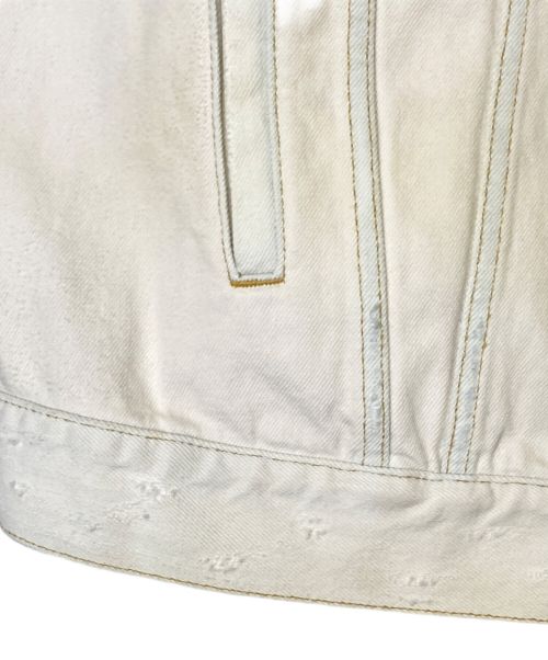 BALENCIAGA（バレンシアガ）BALENCIAGA (バレンシアガ) Bell Sleeve Aged Denim Jacket 'Cream' ベージュ サイズ:32の古着・服飾アイテム