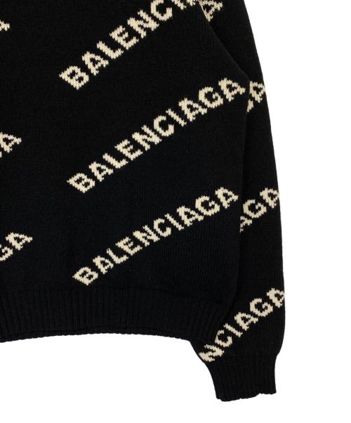 BALENCIAGA（バレンシアガ）BALENCIAGA (バレンシアガ) オールオーバーロゴニット ブラック サイズ:Lの古着・服飾アイテム
