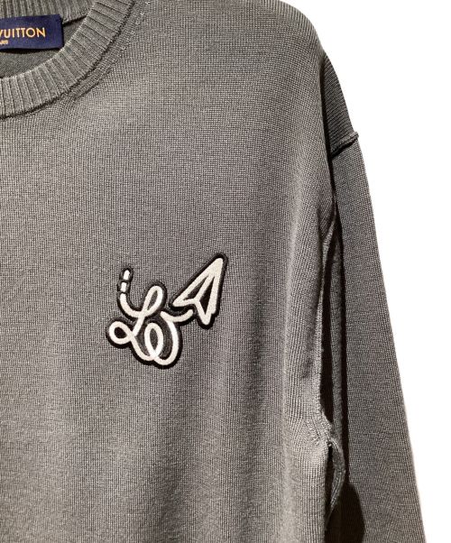LOUIS VUITTON（ルイ ヴィトン）LOUIS VUITTON (ルイ ヴィトン) ロゴ刺繍ニット グレー サイズ:XSの古着・服飾アイテム