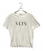 VALENTINOヴァレンティノ）の古着「VLTN Logo Print T-Shirt/VLTN ロゴプリントTシャツ」｜ホワイト