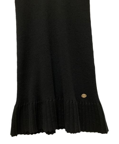 CHANEL（シャネル）CHANEL (シャネル) ココマークフリルニットワンピース ブラック サイズ:36の古着・服飾アイテム