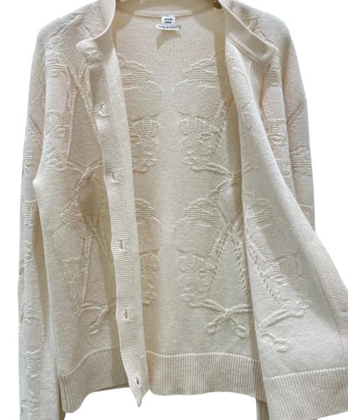 HERMES（エルメス）HERMES (エルメス) カシミヤ混 ジャガード カーディガン アイボリー サイズ:36の古着・服飾アイテム