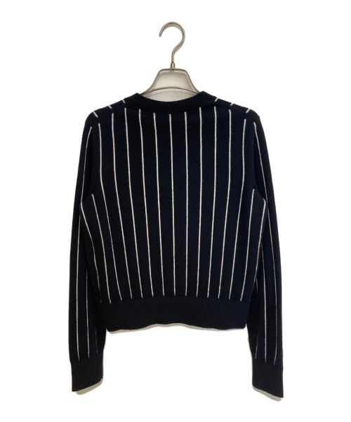 CHANEL（シャネル）CHANEL (シャネル) ココマークストライプニット ブラック サイズ:34の古着・服飾アイテム