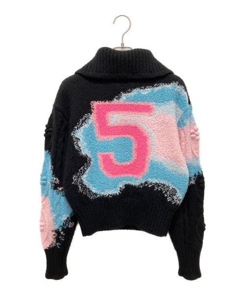 CHANEL（シャネル）CHANEL (シャネル) P73 NO.5 カシミヤ×ウール クロップド ハーフジップセーター ブラック サイズ:36の古着・服飾アイテム
