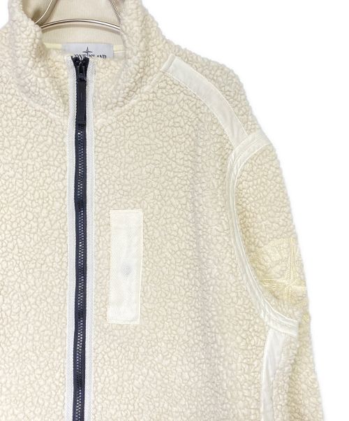 STONE ISLAND（ストーンアイランド）STONE ISLAND (ストーンアイランド) アームロゴボアフリースブルゾン アイボリー サイズ:XLの古着・服飾アイテム