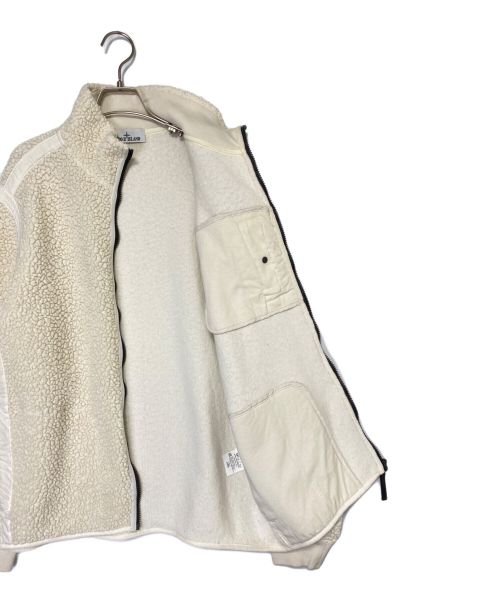 STONE ISLAND（ストーンアイランド）STONE ISLAND (ストーンアイランド) アームロゴボアフリースブルゾン アイボリー サイズ:XLの古着・服飾アイテム