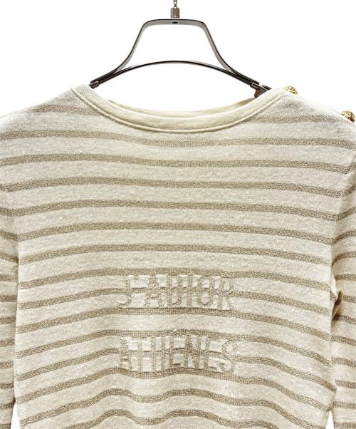 Christian Dior（クリスチャン ディオール）Christian Dior (クリスチャン ディオール) JADIORボーダーニット ベージュ サイズ:40の古着・服飾アイテム