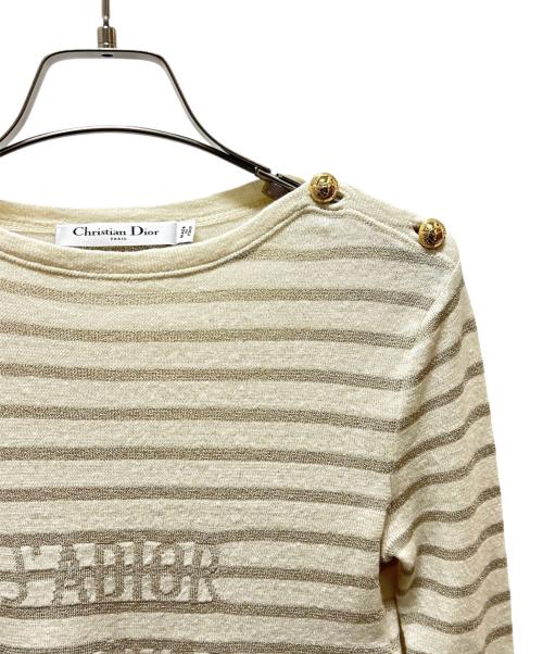 Christian Dior（クリスチャン ディオール）Christian Dior (クリスチャン ディオール) JADIORボーダーニット ベージュ サイズ:40の古着・服飾アイテム