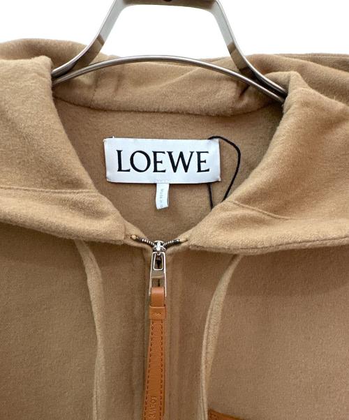LOEWE（ロエベ）LOEWE (ロエベ) レザーパッチフーデッドジャケット ブラウン サイズ:-の古着・服飾アイテム
