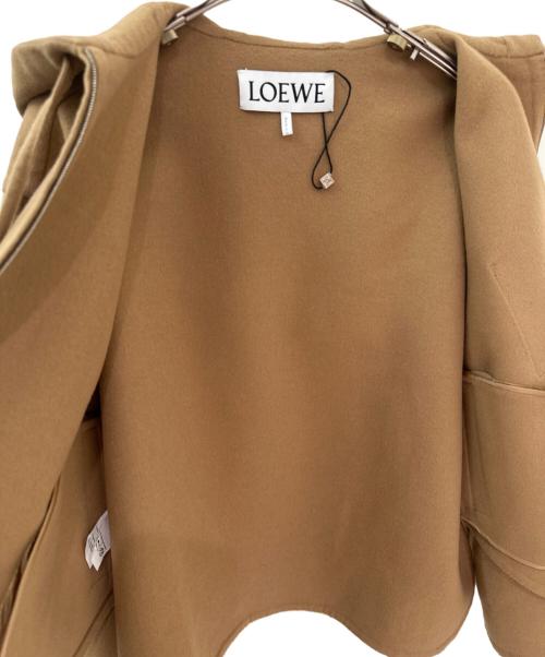 LOEWE（ロエベ）LOEWE (ロエベ) レザーパッチフーデッドジャケット ブラウン サイズ:-の古着・服飾アイテム