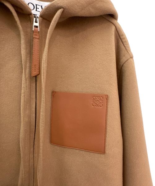 LOEWE（ロエベ）LOEWE (ロエベ) レザーパッチフーデッドジャケット ブラウン サイズ:-の古着・服飾アイテム