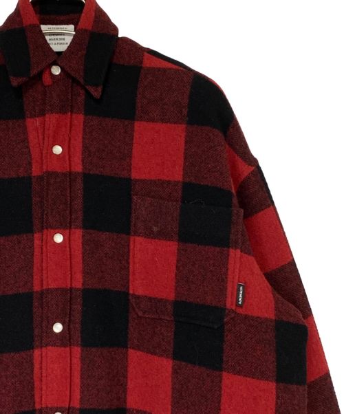 VETEMENTS（ヴェトモン）VETEMENTS (ヴェトモン) 裏キルティングバッファローチェックシャツジャケット レッド×ブラック サイズ:XSの古着・服飾アイテム