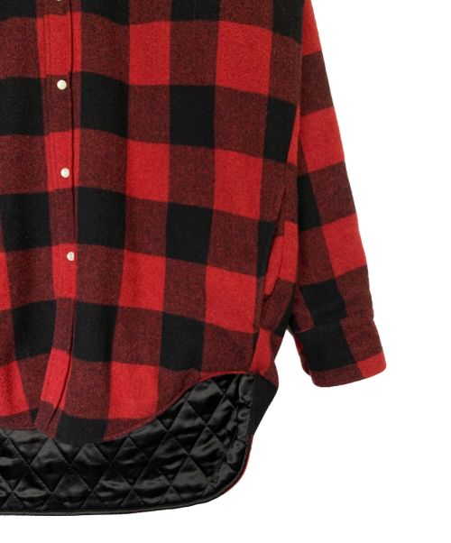 VETEMENTS（ヴェトモン）VETEMENTS (ヴェトモン) 裏キルティングバッファローチェックシャツジャケット レッド×ブラック サイズ:XSの古着・服飾アイテム