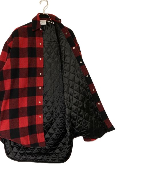 VETEMENTS（ヴェトモン）VETEMENTS (ヴェトモン) 裏キルティングバッファローチェックシャツジャケット レッド×ブラック サイズ:XSの古着・服飾アイテム