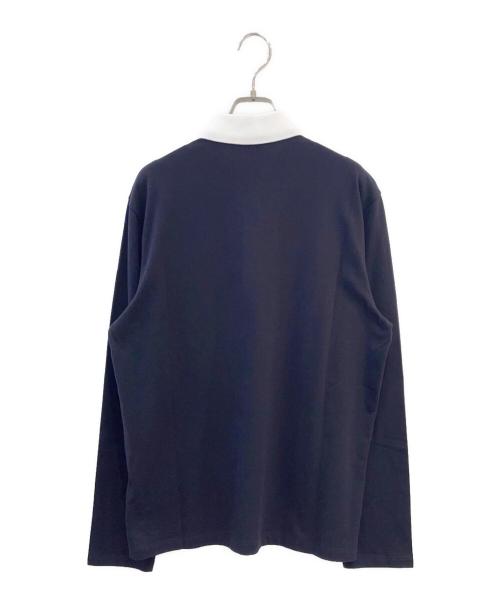 FENDI（フェンディ）FENDI (フェンディ) 長袖 ロゴ ポロシャツ ネイビー サイズ:XLの古着・服飾アイテム