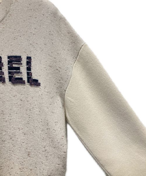 CHANEL（シャネル）CHANEL (シャネル) P62 カシミヤ ラメ加工 ロゴ ニットプルオーバー  ベージュ サイズ:34の古着・服飾アイテム