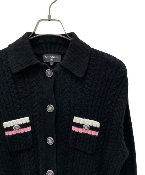 CHANEL（シャネル）CHANEL (シャネル) ココボタン カシミヤ混 カーディガン ブラック サイズ:36の古着・服飾アイテム