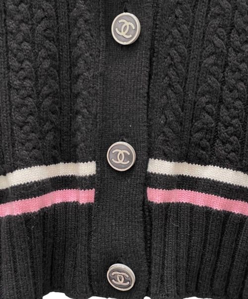 CHANEL（シャネル）CHANEL (シャネル) ココボタン カシミヤ混 カーディガン ブラック サイズ:36の古着・服飾アイテム