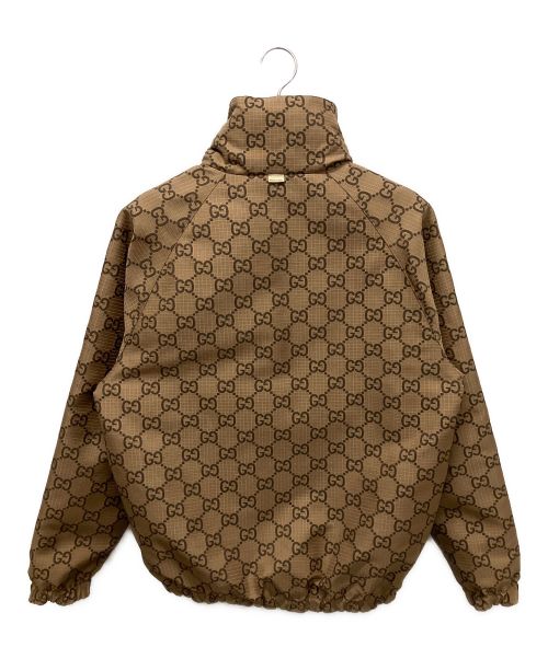 GUCCI（グッチ）GUCCI (グッチ) GG リップストップ リバーシブルジャケット Reversible GG canvas jacket in black 722511 ブラック×ブラウン サイズ:44の古着・服飾アイテム