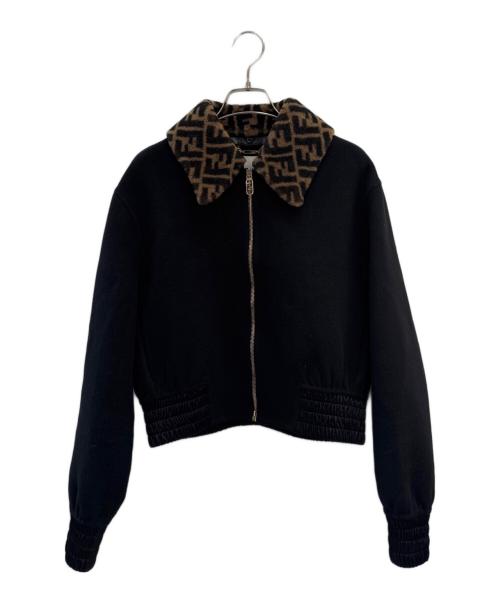 FENDI（フェンディ）FENDI (フェンディ) クロップドジップアップブルゾン ブラック サイズ:38の古着・服飾アイテム