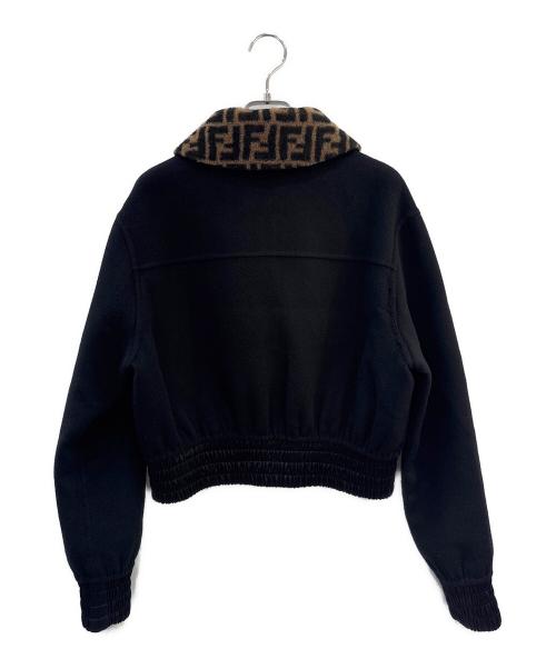 FENDI（フェンディ）FENDI (フェンディ) クロップドジップアップブルゾン ブラック サイズ:38の古着・服飾アイテム