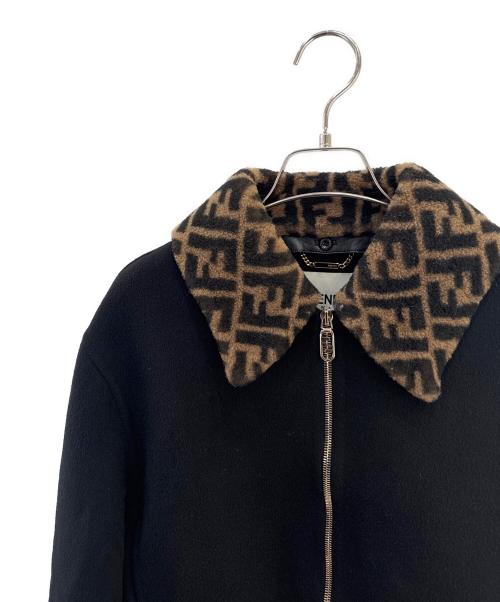 FENDI（フェンディ）FENDI (フェンディ) クロップドジップアップブルゾン ブラック サイズ:38の古着・服飾アイテム
