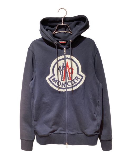 MONCLER GENIUS（モンクレール ジーニアス）MONCLER GENIUS (モンクレール ジーニアス) MAGLIA CARDIGAN （刺繍ロゴダブルジップパーカー） ネイビー サイズ:Sの古着・服飾アイテム
