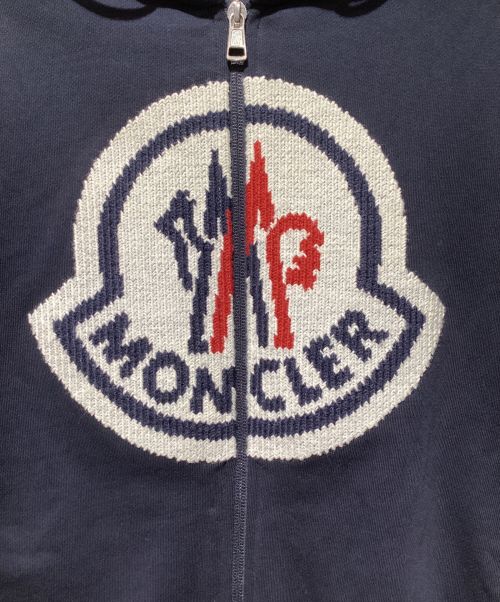 MONCLER GENIUS（モンクレール ジーニアス）MONCLER GENIUS (モンクレール ジーニアス) MAGLIA CARDIGAN （刺繍ロゴダブルジップパーカー） ネイビー サイズ:Sの古着・服飾アイテム