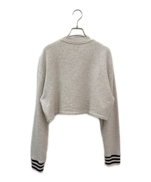 PRADA（プラダ）PRADA (プラダ) ロゴ ストライプトリム スウェットシャツ グレー サイズ:XSの古着・服飾アイテム