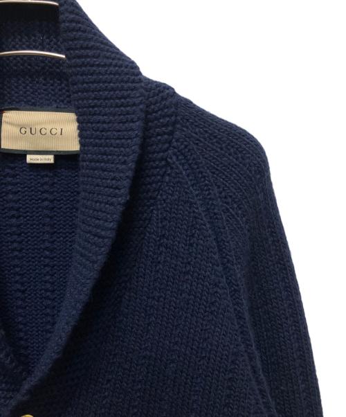 GUCCI（グッチ）GUCCI (グッチ) ショールカラーカーディガン ネイビー サイズ:XSの古着・服飾アイテム