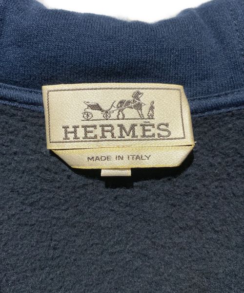 HERMES（エルメス）HERMES (エルメス) バイカラー ジップパーカー ネイビー サイズ:Sの古着・服飾アイテム