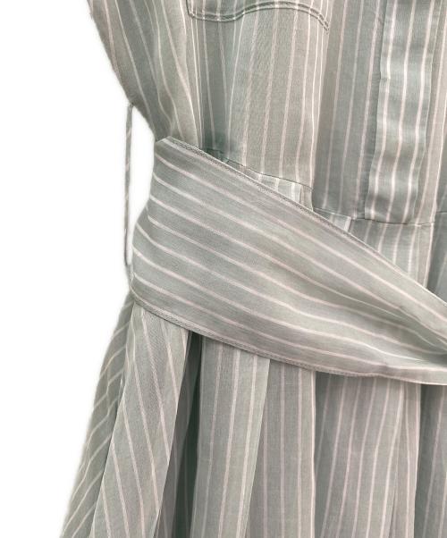 ebure（エブール）ebure (エブール) ストライプシャツワンピース グリーン サイズ:36の古着・服飾アイテム